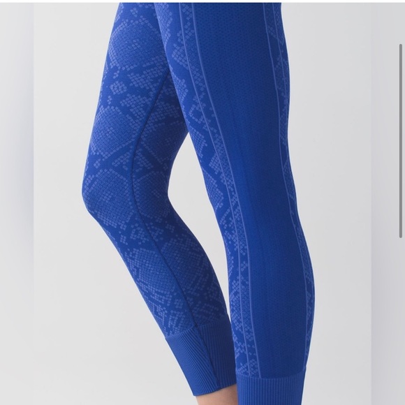 Lululemon Ebb To Street Pant Size 4 Heathered Sapphire Blue Seamless Leggings - Picture 5 of 16